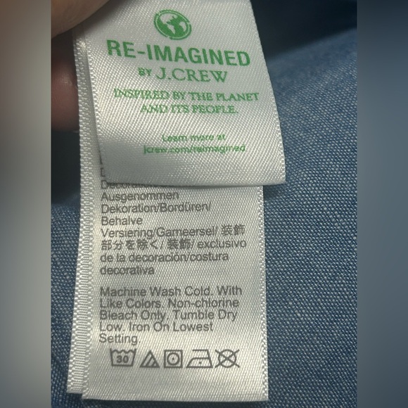 J. Crew Re-Imagined Blue Chambray Tiered Ruffle Dress Women’s Sz 10 Cottagecore - Picture 9 of 10